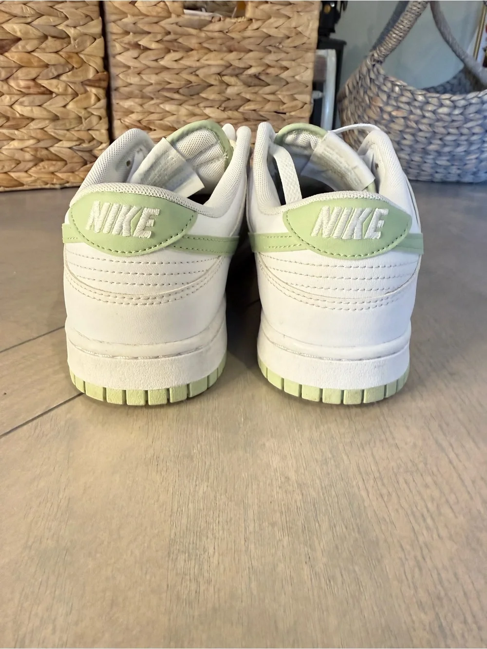Nike Dunk Low White with Mint Green Swoosh
